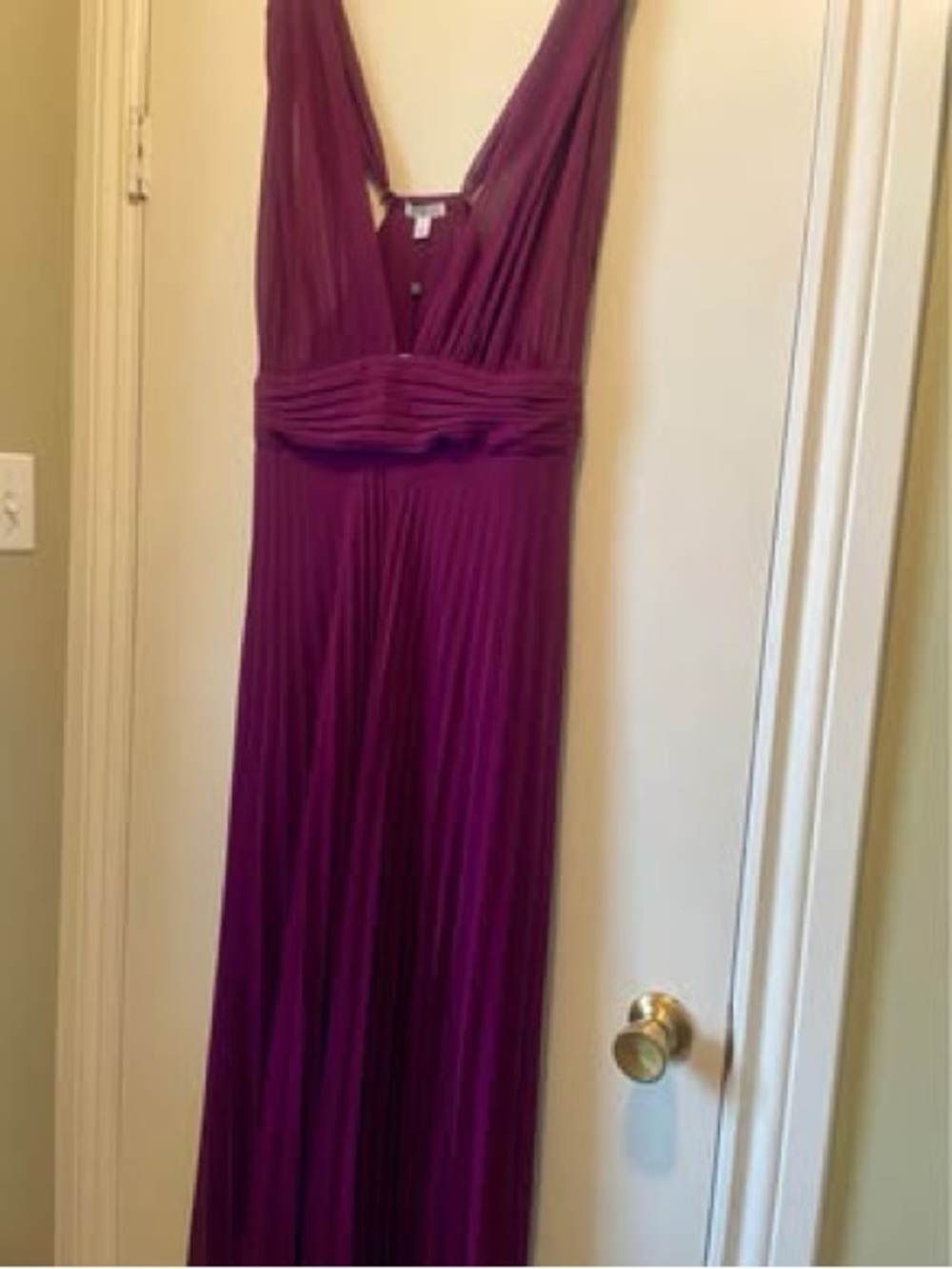 NWT SPANNER Deep V-Neck Plum Maxi Dress Size Large
